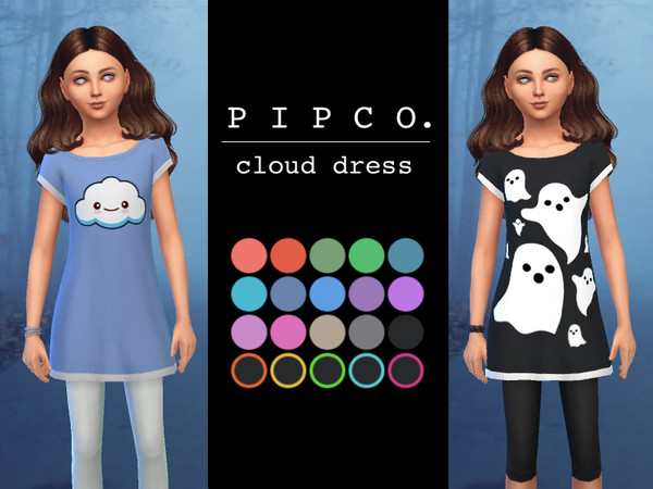 Sims 4 Cloud dress by Pipco at TSR