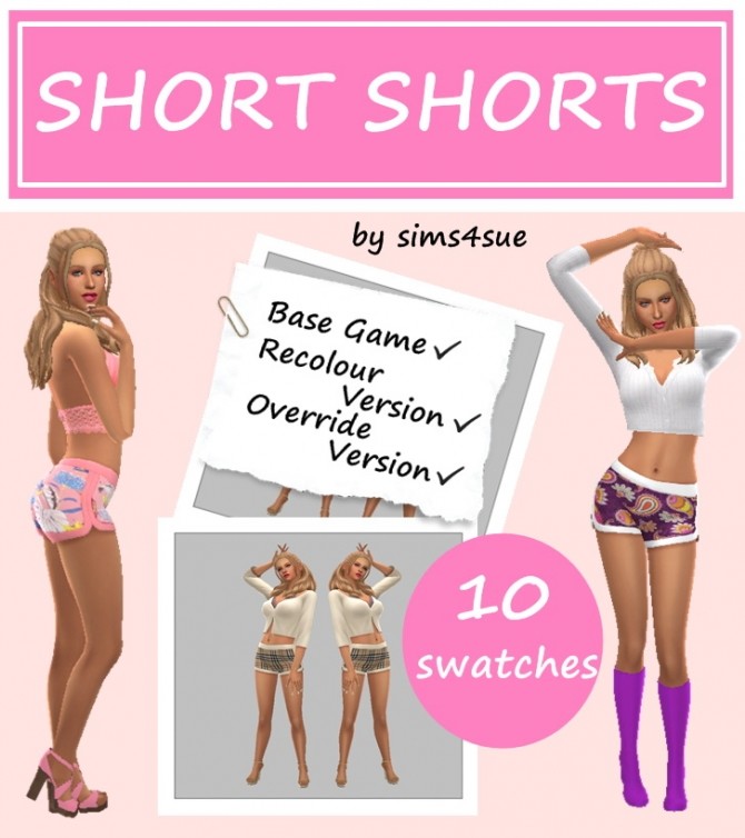 Sims 4 BASE GAME SHORT SHORTS at Sims4Sue
