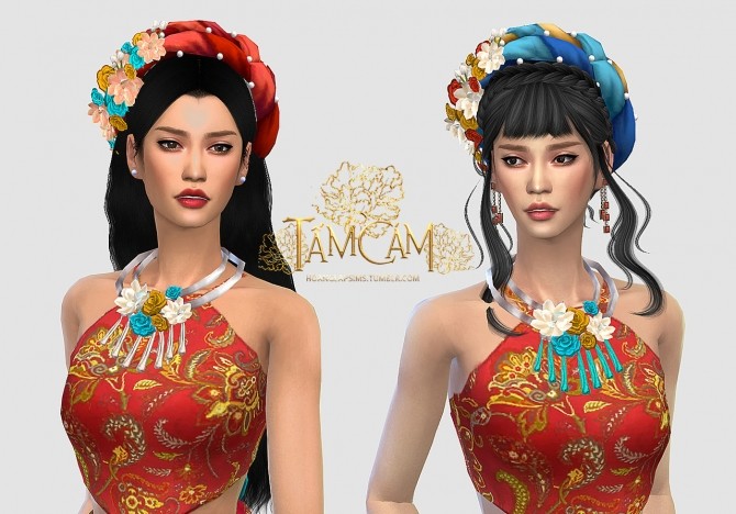 Sims 4 Vietnamese traditional clothes Áo Yếm at HoangLap’s Sims