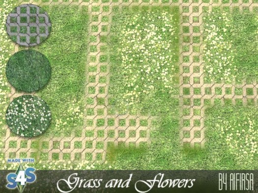 Sims 4 Grass and flowers at Aifirsa