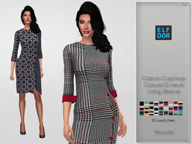 Sims 4 Carvin Captoor Casual Oneck Long Sleeve RC at Elfdor Sims