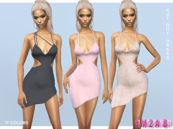 Sims 4 388 Cut Out Dress by sims2fanbg at TSR