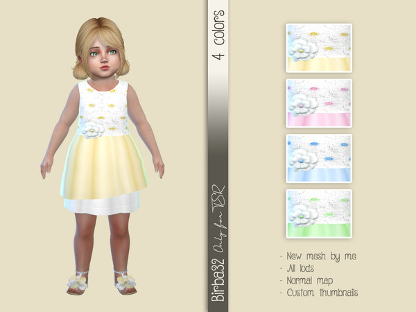 Sims 4 Ceremony dress for toddlers by Birba32 at TSR