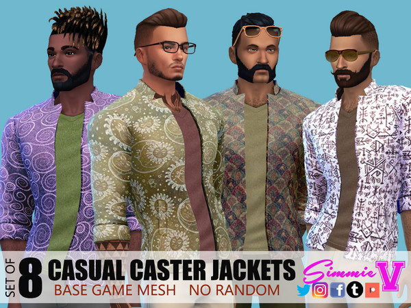 Sims 4 Casual Caster Jackets by SimmieV at TSR