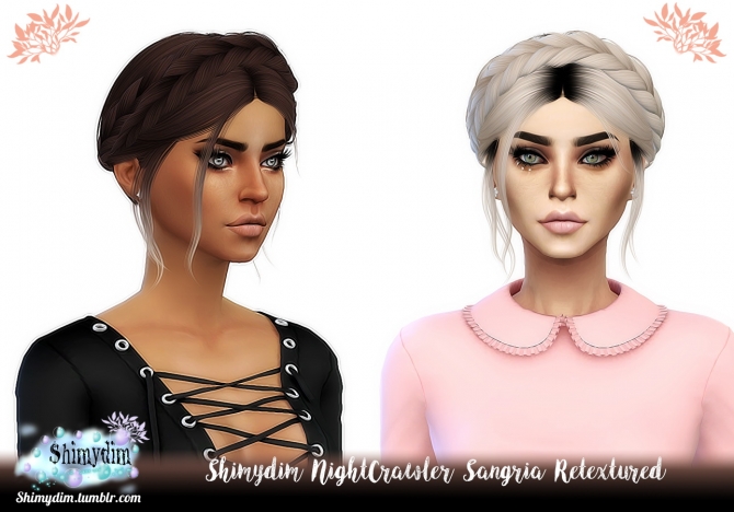 NightCrawler Sangria Hair Retexture Ombre & DarkRoots at Shimydim Sims ...