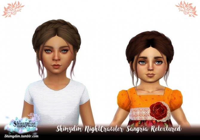 Sims 4 NightCrawler Sangria Hair Retexture Ombre & DarkRoots at Shimydim Sims