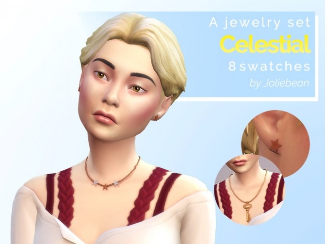 Sims 4 Celestial set 2 necklaces + earrings at Joliebean