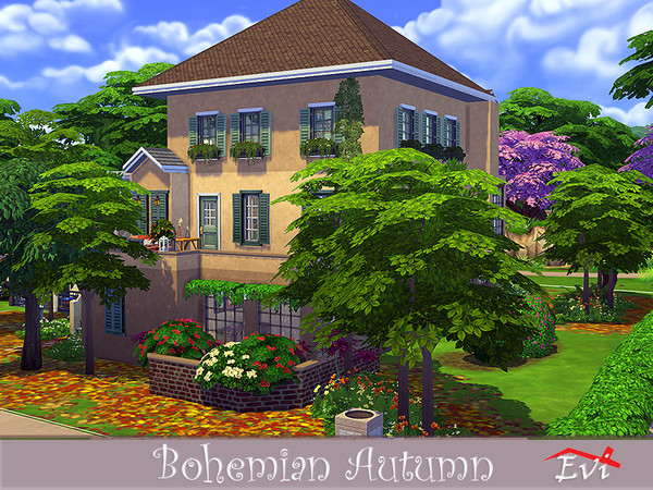 Sims 4 Bohemian Autumn house by evi at TSR