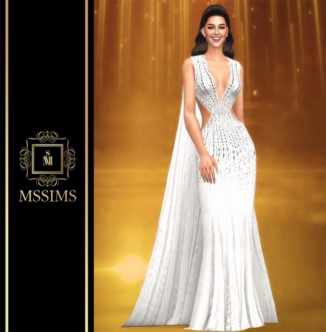 Sims 4 ASAVA MISS UNIVERSE THAILAND GOWN (P) at MSSIMS