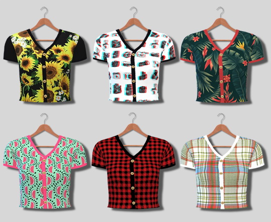 Sims 4 Button Up Shirts With Patterns at Descargas Sims