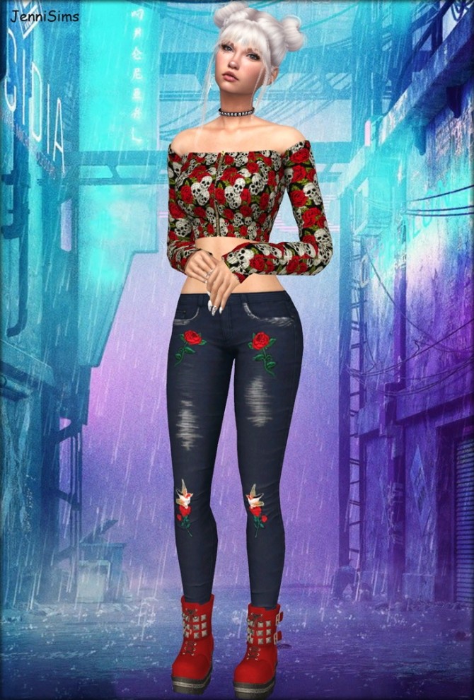 Sims 4 Jeans & Boots Cybergoth World Collection at Jenni Sims