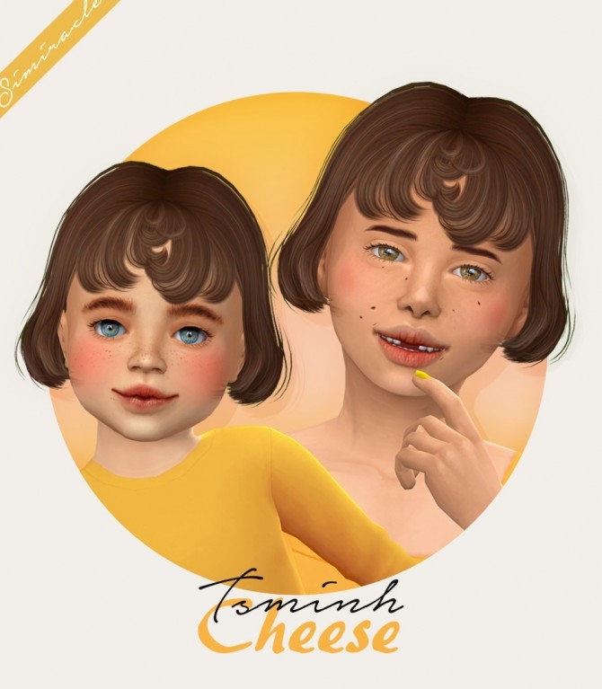Sims 4 Tsminh Sims Cheese hair for kids and toddlers at Simiracle