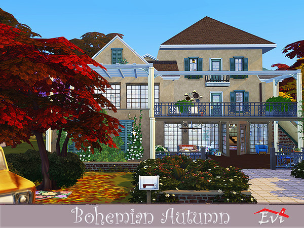 Sims 4 Bohemian Autumn house by evi at TSR