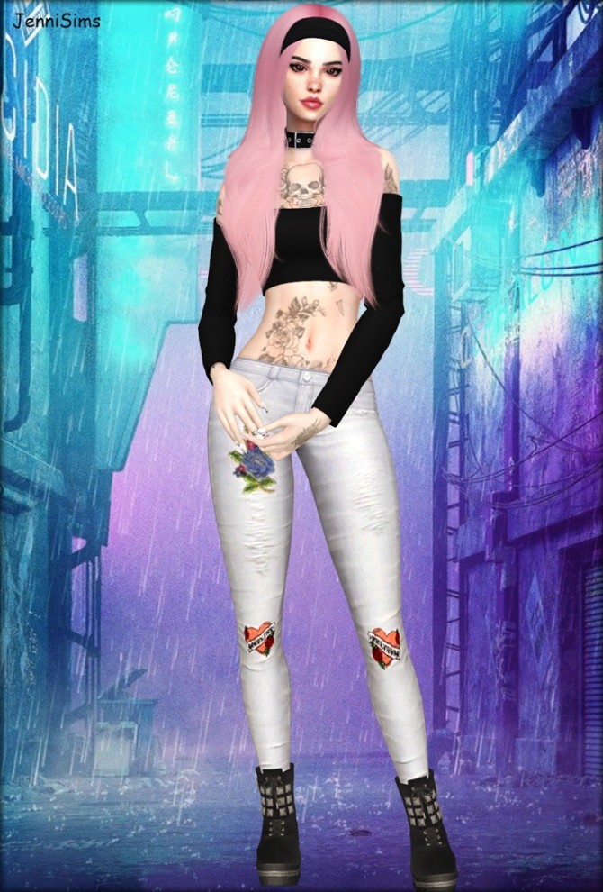 Sims 4 Jeans & Boots Cybergoth World Collection at Jenni Sims