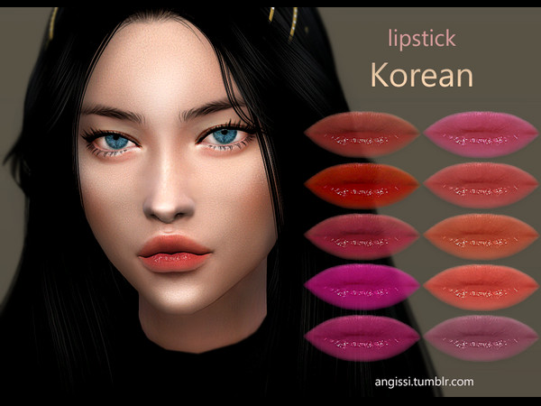 Sims 4 Korean lipstick by ANGISSI at TSR
