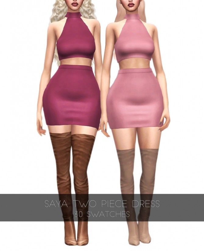 Sims 4 SAYA TWO PIECE DRESS at Kenzar Sims