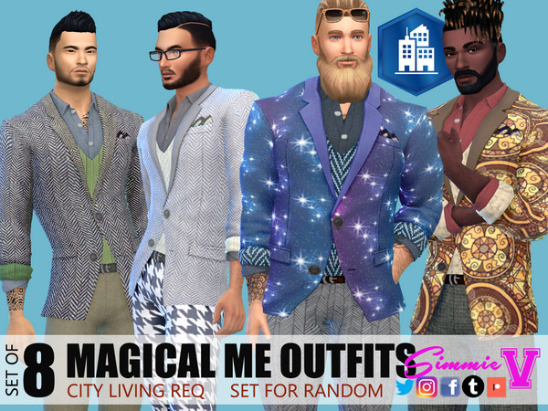 Sims 4 Magical Me 3PC Outfit by SimmieV at TSR