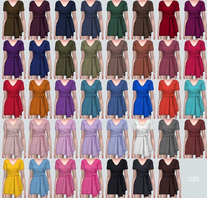 Tied Long Sweater Short Sleeves V (P) at Marigold » Sims 4 Updates