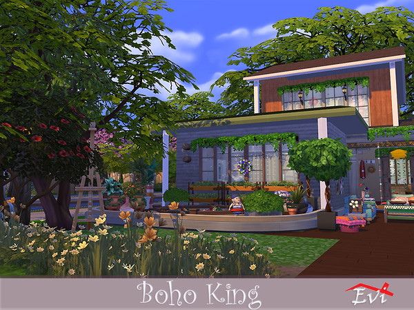 Sims 4 Boho king house by evi at TSR
