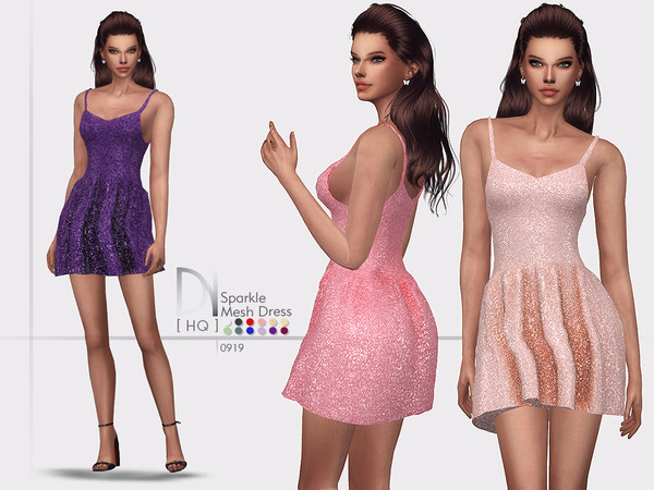 Sims 4 Sparkle Mesh Dress by DarkNighTt at TSR