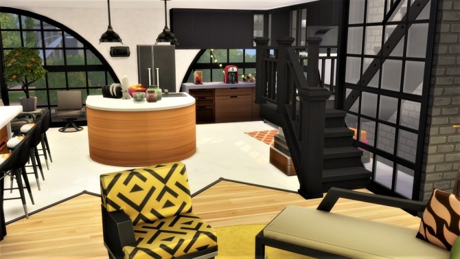 Sims 4 Modern at the Square house at Agathea k