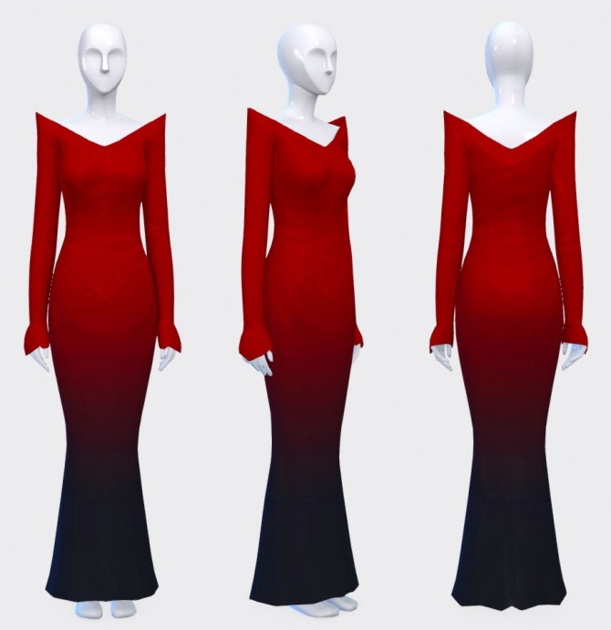 Sims 4 Raven Gown at Pickypikachu