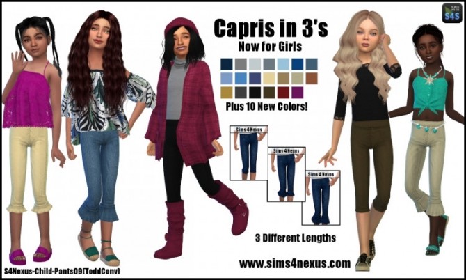 Sims 4 Capri’s in 3’s by SamanthaGump at Sims 4 Nexus