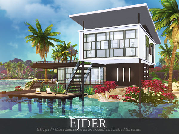 Sims 4 Ejder contemporary house by Rirann at TSR