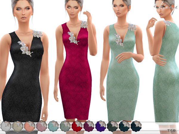 Sims 4 Jewel Detail Dress by ekinege at TSR
