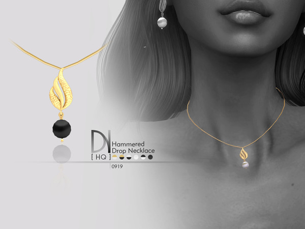 Sims 4 Hammered Drop Necklace by DarkNighTt at TSR