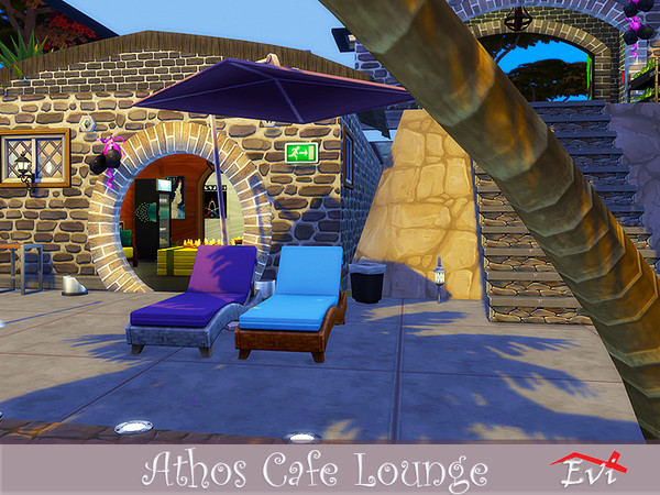 Sims 4 Athos Cafe Lounge by evi at TSR