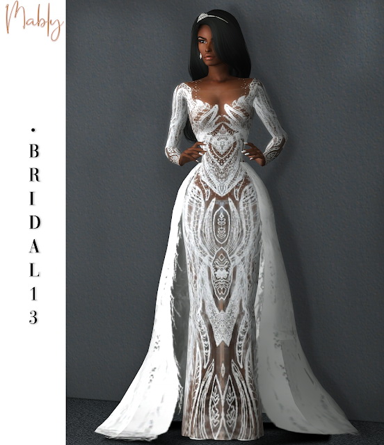 BRIDAL 13 gown at Mably Store » Sims 4 Updates