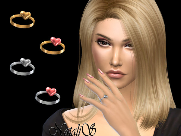 Sims 4 Simple heart ring by NataliS at TSR