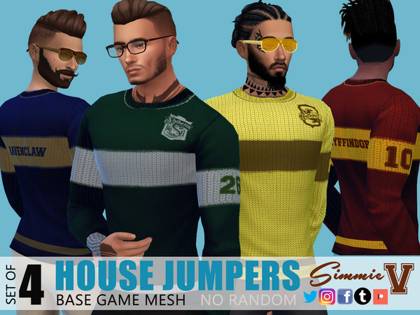 Sims 4 Quiddich Sweaters for Men by SimmieV at TSR