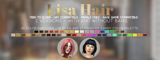 Sims 4 LISA HAIR at Candy Sims 4