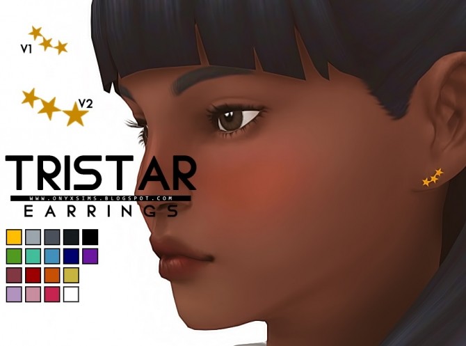 Sims 4 Tristar Earrings at Onyx Sims