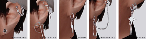 Sims 4 SILVER MOOD EARRINGS SET 2 at Kiro