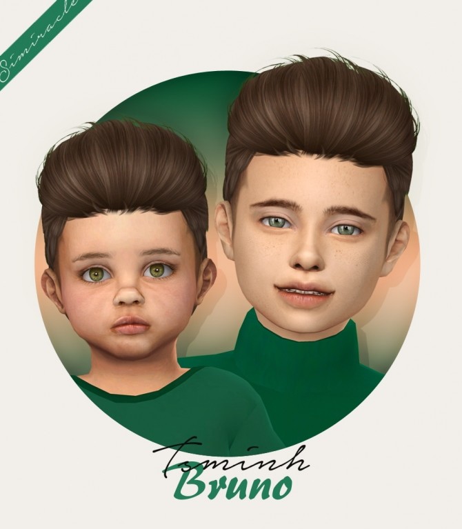 Sims 4 Tsminh Sims Bruno hair for kids and toddlers at Simiracle