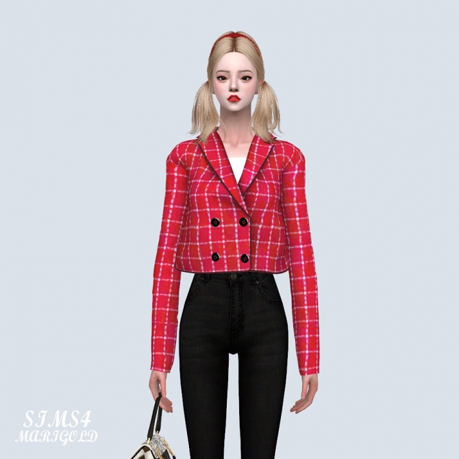Lovely Checked Jacket (P) at Marigold » Sims 4 Updates