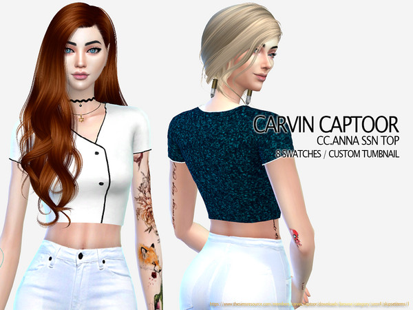 Sims 4 Anna SSN Top by carvin captoor at TSR