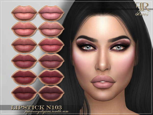Sims 4 FRS Lipstick N103 by FashionRoyaltySims at TSR
