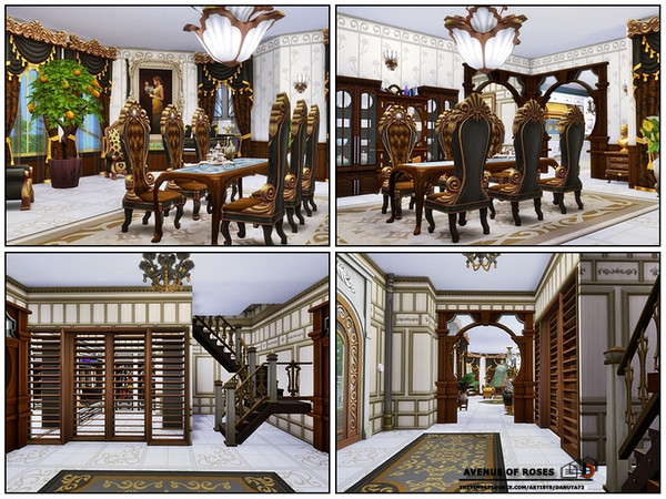 Sims 4 Avenue of Roses house by Danuta720 at TSR