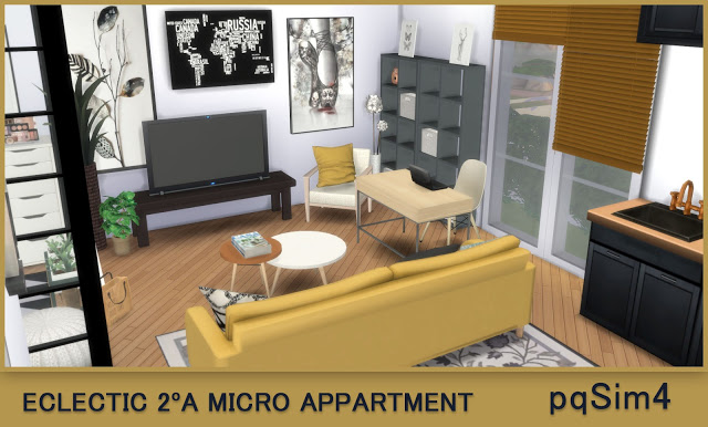 Sims 4 2A Eclectic Micro Apartment at pqSims4