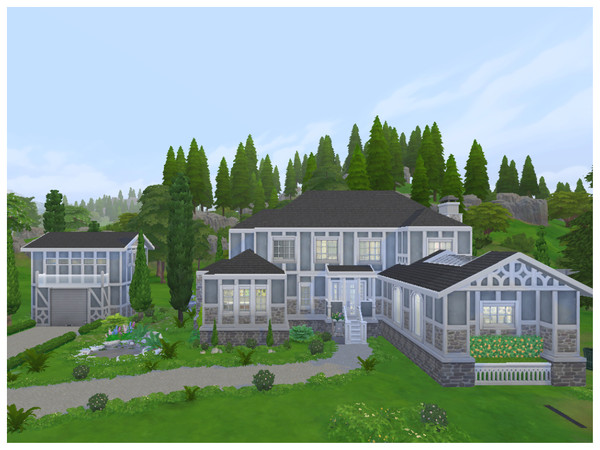 Sims 4 White Wood Manor by Mini Simmer at TSR