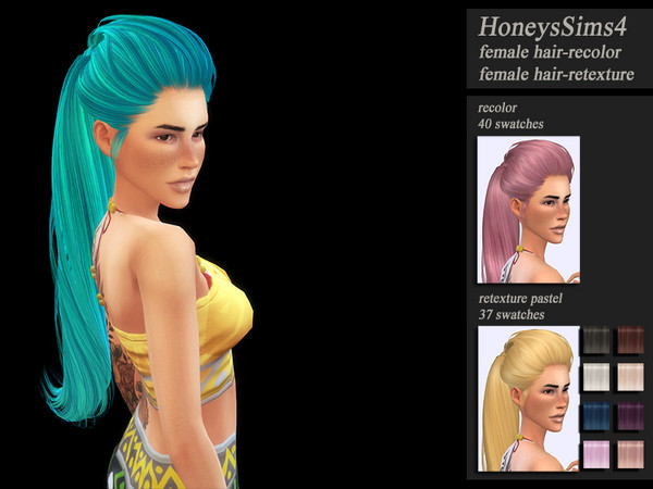Sims 4 Skysims 266 hair retexture by Jenn Honeydew Hum at TSR