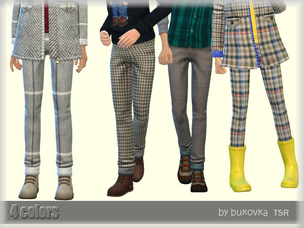 Sims 4 Pants Tweed Child by bukovka at TSR