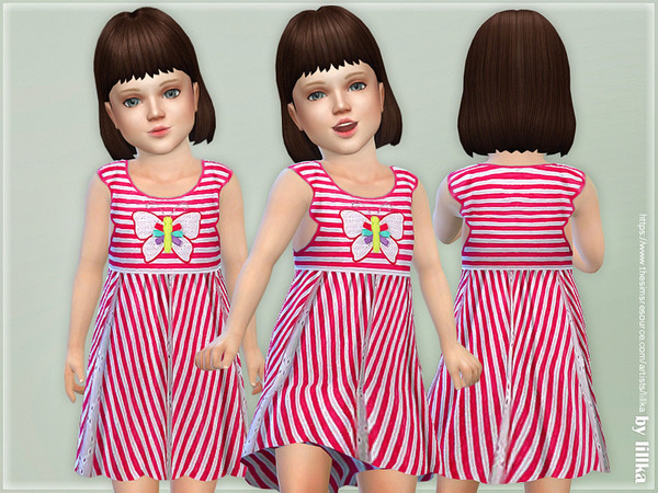 Sims 4 Toddler Girls Butterfly Dress by lillka at TSR