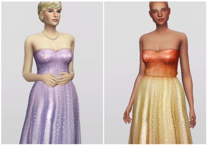 Crystal Embellished Tulle Gown at Rusty Nail » Sims 4 Updates