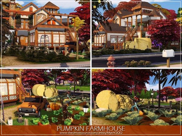 Sims 4 Pumpkin Farmhouse by MychQQQ at TSR