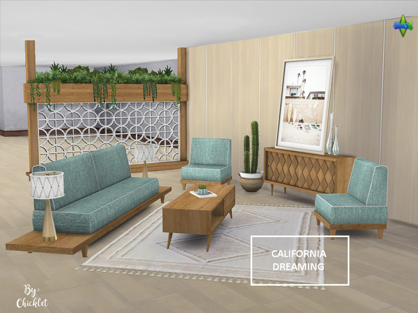 Sims 4 California Dreaming Living Room by Chicklet453681 at TSR